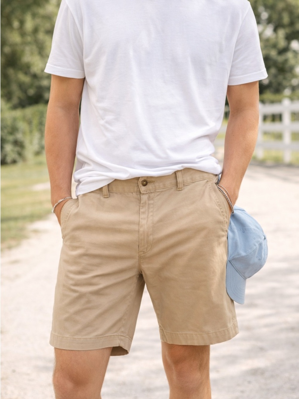 Men’s Khaki Chino Shorts Classic Preppy Golf Casual Summer Shorts